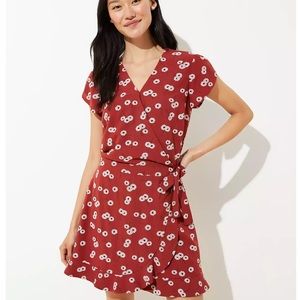 LOFT Floral Wrap Skort Romper Size 2